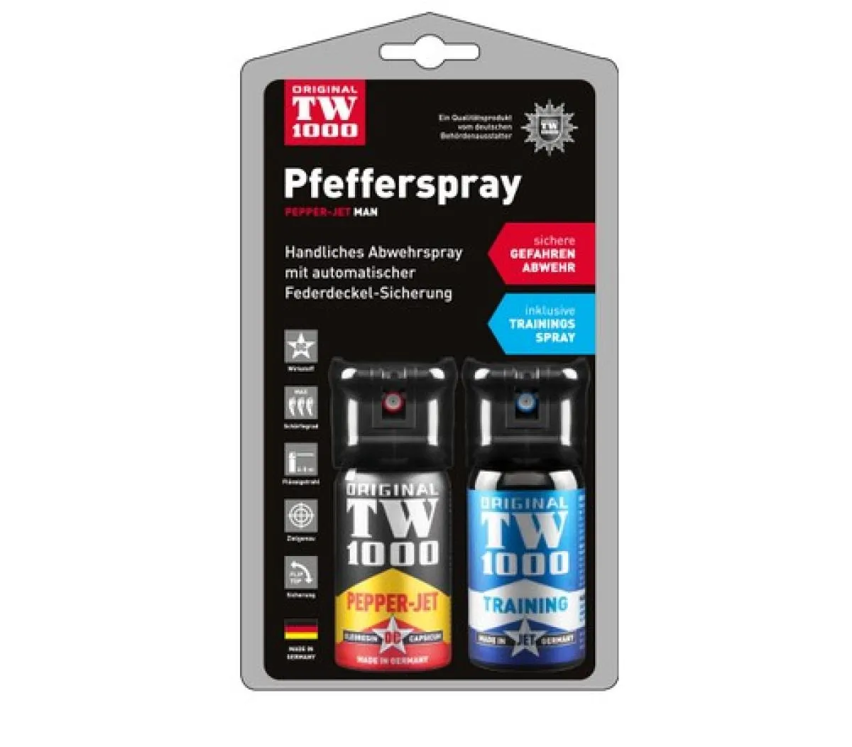 TW1000 Pepper-Jet Man 40ml + Trainingsspray 40ml Twin-Pack - Frei Verkäuflich